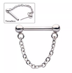 Titanium Threadless Ball Chain Dangle Septum Bar