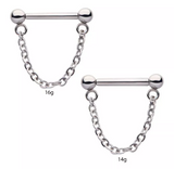 Titanium Threadless Ball Chain Dangle Septum Bar