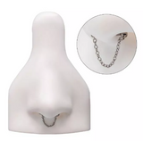 Titanium Threadless Ball Chain Dangle Septum Bar