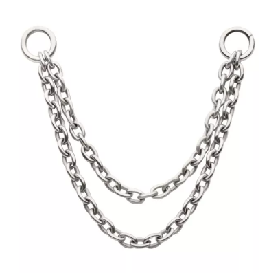 Titanium 2-Tier Rolo Nose Chain with Ring (4 lengths)