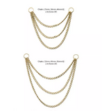 14K Gold 3-Tier Curb Nose Chain (5 lengths)