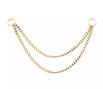14K Gold 2-Tier Curb Chain with 2 Rings (5 lengths)