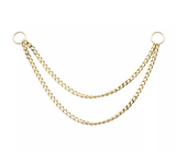 14K Gold 2-Tier Curb Chain with 2 Rings (5 lengths)
