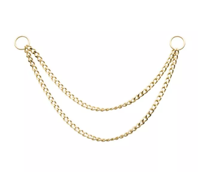 14K Gold 2-Tier Curb Nose Chain (5 lengths)
