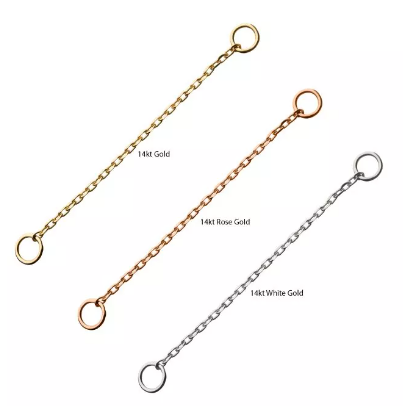 14K Gold Rolo Chain (3 colors, 7 lengths) – ARAKNA Body Jewelry