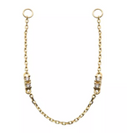 14K Gold with Clear CZ Dangling Chain