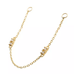 14K Gold with Clear CZ Dangling Chain