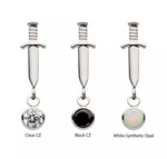 Titanium Dagger Gem Dangle Top (2 options, 3 colors)