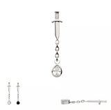 Titanium Dagger Teardrop Gem Chain Dangle Top (2 options, 3 colors)