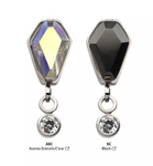 Titanium Coffin Dangle CZ Top (2 options, 2 colors)