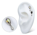 Titanium Coffin Dangle CZ Top (2 options, 2 colors)