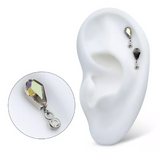 Titanium Coffin Dangle CZ Top (2 options, 2 colors)