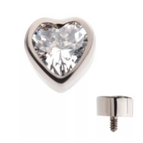 Titanium Bezel Set CZ Heart Shape Top (2 options)