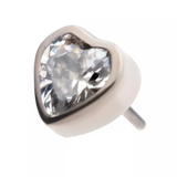 Titanium Bezel Set CZ Heart Shape Top (2 options)