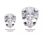 Titanium Prong Set CZ Pear Shape Top (2 options, 2 sizes)