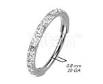 Pave Set Outer CZ/Opal Titanium Clicker (11 colors)