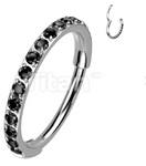 Pave Set Outer CZ/Opal Titanium Clicker (11 colors)