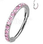 Pave Set Outer CZ/Opal Titanium Clicker (11 colors)
