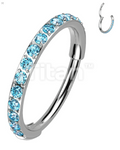 Pave Set Outer CZ/Opal Titanium Clicker (11 colors)