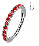 Pave Set Outer CZ/Opal Titanium Clicker (11 colors)