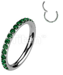 Pave Set Outer CZ/Opal Titanium Clicker (11 colors)
