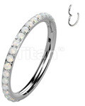 Pave Set Outer CZ/Opal Titanium Clicker (11 colors)