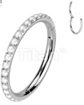Pave Set Outer CZ/Opal Titanium Clicker (11 colors)