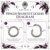 Titanium Etched Design Prong Set Gem Front Facing Hinged Segment Ring