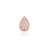 14KGold pear with Swarovski® cz crystal Threadless End