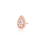 14KGold pear with Swarovski® cz crystal Threadless End