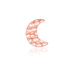 14k Gold Hammered Moon Threadless End