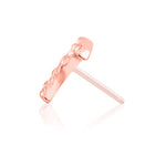 14k Gold Hammered Moon Threadless End