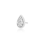 14KGold pear with Swarovski® cz crystal Threadless End