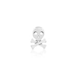 14K Gold Skull Cross Bones Threadless End
