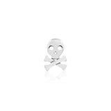 14K Gold Skull Cross Bones Threadless End