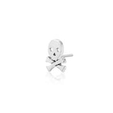 14K Gold Skull Cross Bones Threadless End