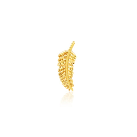 14k Gold Feather Quill Threadless End