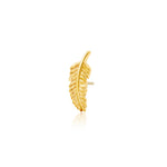 14k Gold Feather Quill Threadless End