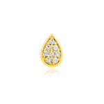 14KGold pear with Swarovski® cz crystal Threadless End