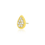 14KGold pear with Swarovski® cz crystal Threadless End