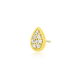 14KGold pear with Swarovski® cz crystal Threadless End
