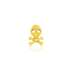 14K Gold Skull Cross Bones Threadless End
