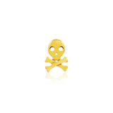 14K Gold Skull Cross Bones Threadless End