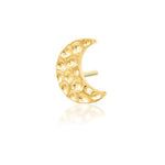 14k Gold Hammered Moon Threadless End
