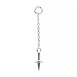 14K White Gold Naruto Kunai Dangle Charm