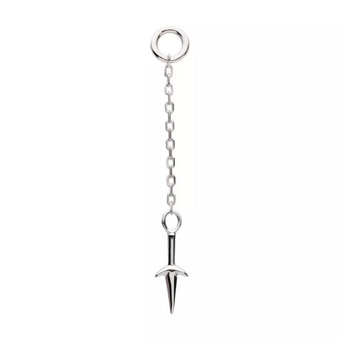 14K White Gold Naruto Kunai Dangle Charm