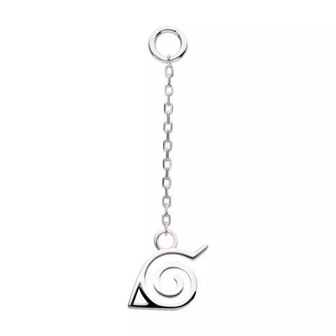 14K White Gold Naruto Logo Dangle Charm