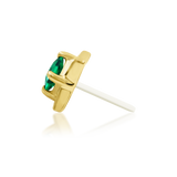 14kt Gold Kingsley  Emerald Green CZ Threadless End