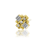 14KT Gold Riches White CZ Threadless End