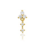 14kt Gold Maris White CZ Threadless End.